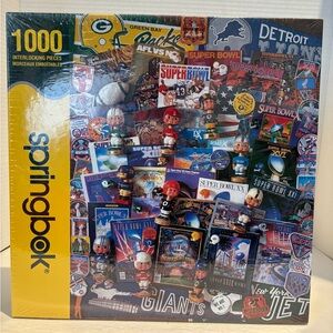 Springbok Football Fantasy Jigsaw Puzzle 1000 PC Superbowl Bobble Head Collage